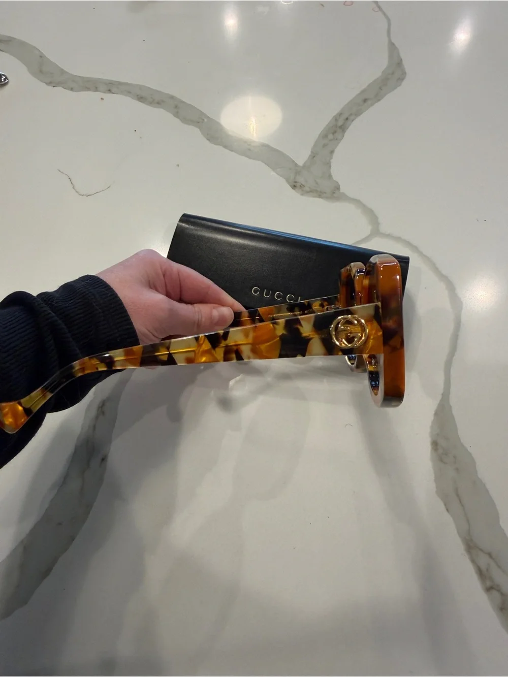 Gucci Tortoiseshell Oversized Square Sunglasses with Gradient Smoke Lenses - Picture 2 of 7